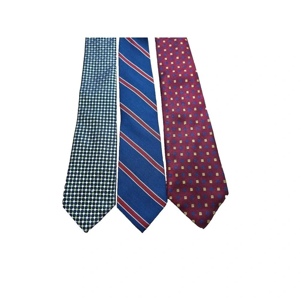Tommy Hilfiger Tie Lot Of‎ 3 Mens Multicolor Geometric Preppy Neckties
